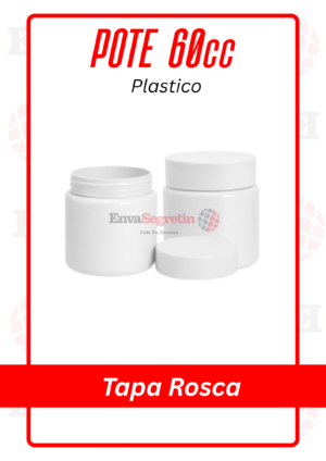 POTE PLASTICO 60cc TAPA ROSCA