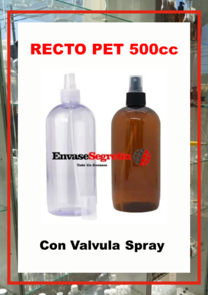 PET Recto 500cc c/Valvula Spray