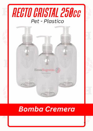 RECTO PET CRISTAL 250cc BOMBA CREMERA