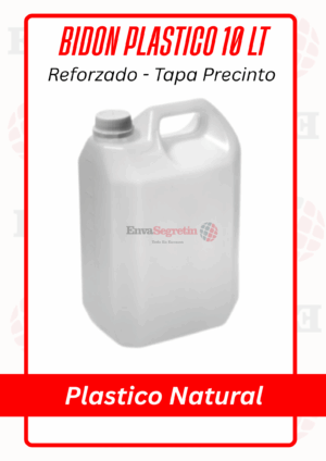 BIDON PLASTICO NATURAL 10 LT
