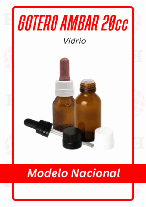 GOTERO VIDRIO AMBAR 20cc NACIONAL