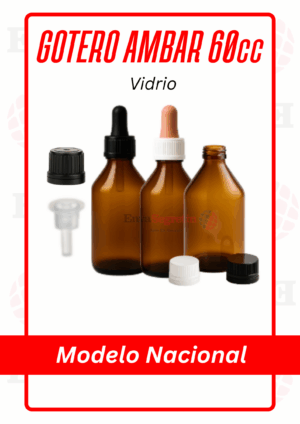 GOTERO VIDRIO AMBAR 60cc NACIONAL