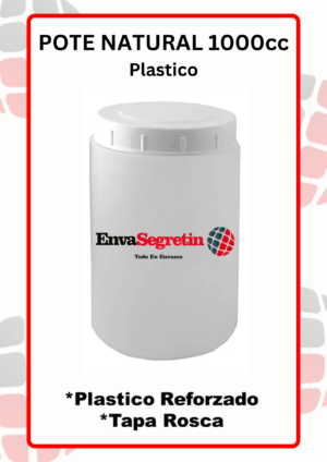 Pote Plastico Tapa Rosca 1000 cc