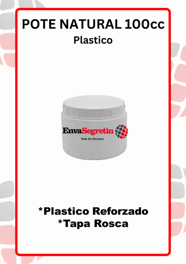 Pote Plastico Tapa Rosca 100 cc