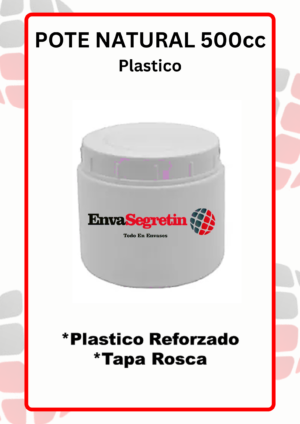 Pote Plastico Tapa Rosca 500 cc