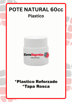 Pote Plastico Tapa Rosca 60 cc