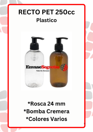PET Recto 250cc c/Bomba Cremera