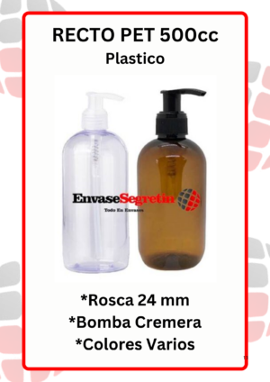PET Recto 500cc c/Bomba Cremera