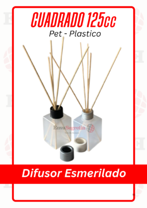 DIFUSOR CUADRADO ESMERILADO PET 125