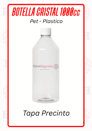 BOTELLA PET CRISTAL 1000cc - Imagen 3