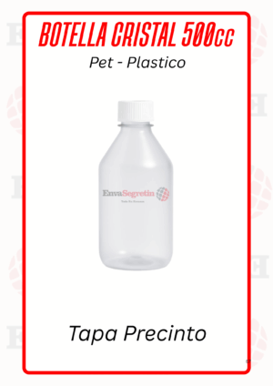 BOTELLA PET CRISTAL 500cc - Imagen 2
