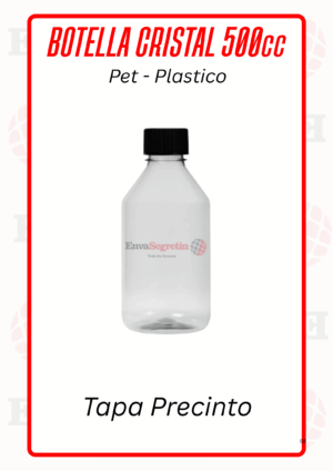 BOTELLA PET CRISTAL 500cc - Imagen 3