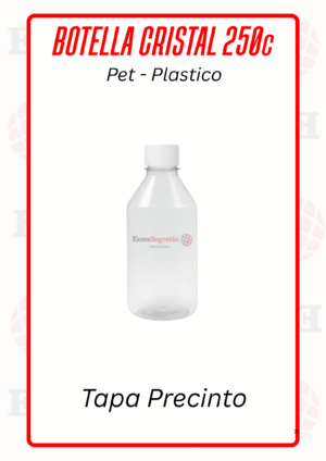BOTELLA PET CRISTAL 250cc - Imagen 2