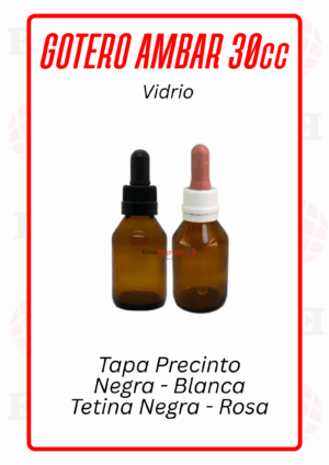 GOTERO VIDRIO AMBAR 30cc NACIONAL - Imagen 3