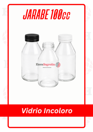 JARABE INCOLORO VIDRIO 100cc CON TAPA