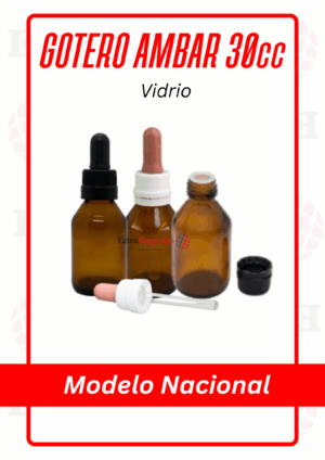 GOTERO VIDRIO AMBAR 30cc NACIONAL
