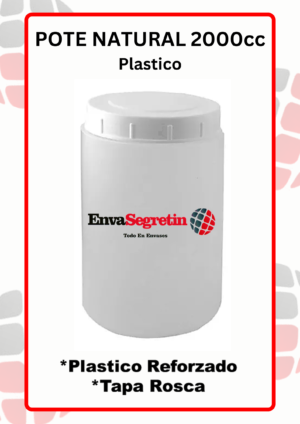Pote Plastico Tapa Rosca 2000 cc