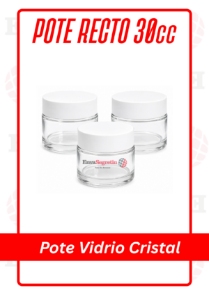POTE RECTO VIDRIO CRISTAL 30cc