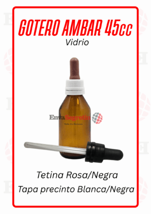 GOTERO VIDRIO AMBAR 45cc NACIONAL - Imagen 2