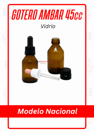 GOTERO VIDRIO AMBAR 45cc NACIONAL