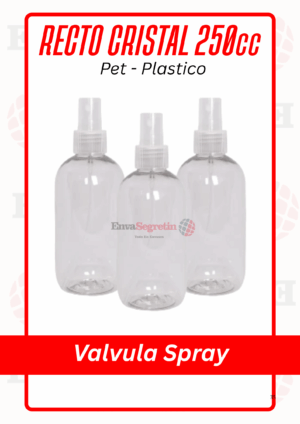 RECTO PET CRISTAL 250cc VALVULA SPRAY