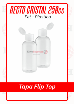 RECTO CRISTAL 250cc TAPA FLIP TOP