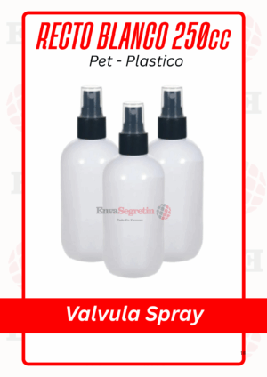 RECTO PET BLANCO 250cc VALVULA SPRAY