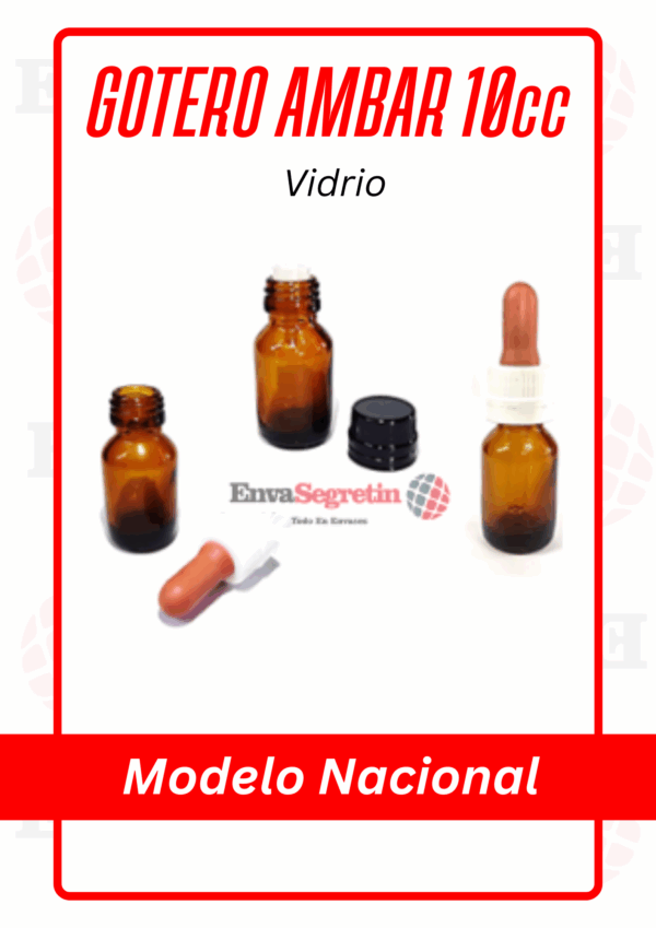 GOTERO VIDRIO AMBAR 10cc NACIONAL