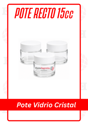 POTE RECTO VIDRIO CRISTAL 15cc